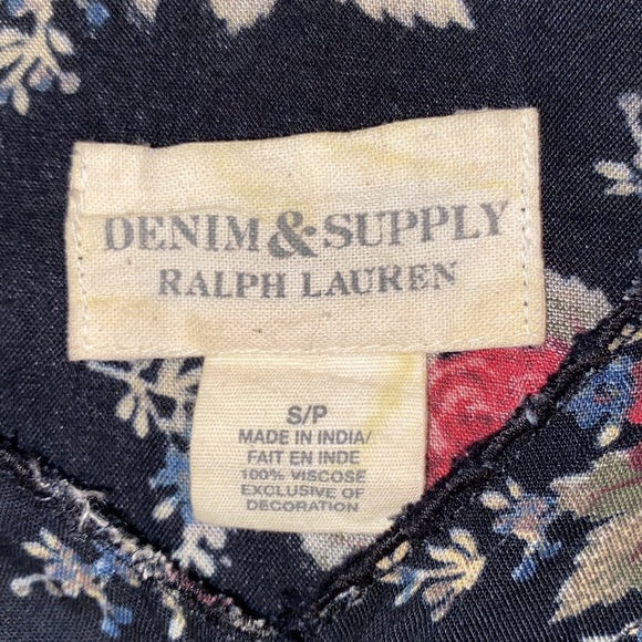 Vintage RL Denim & Supply 90’s Y2K Floral Babydoll Button Down Dress S - Picture 4 of 8